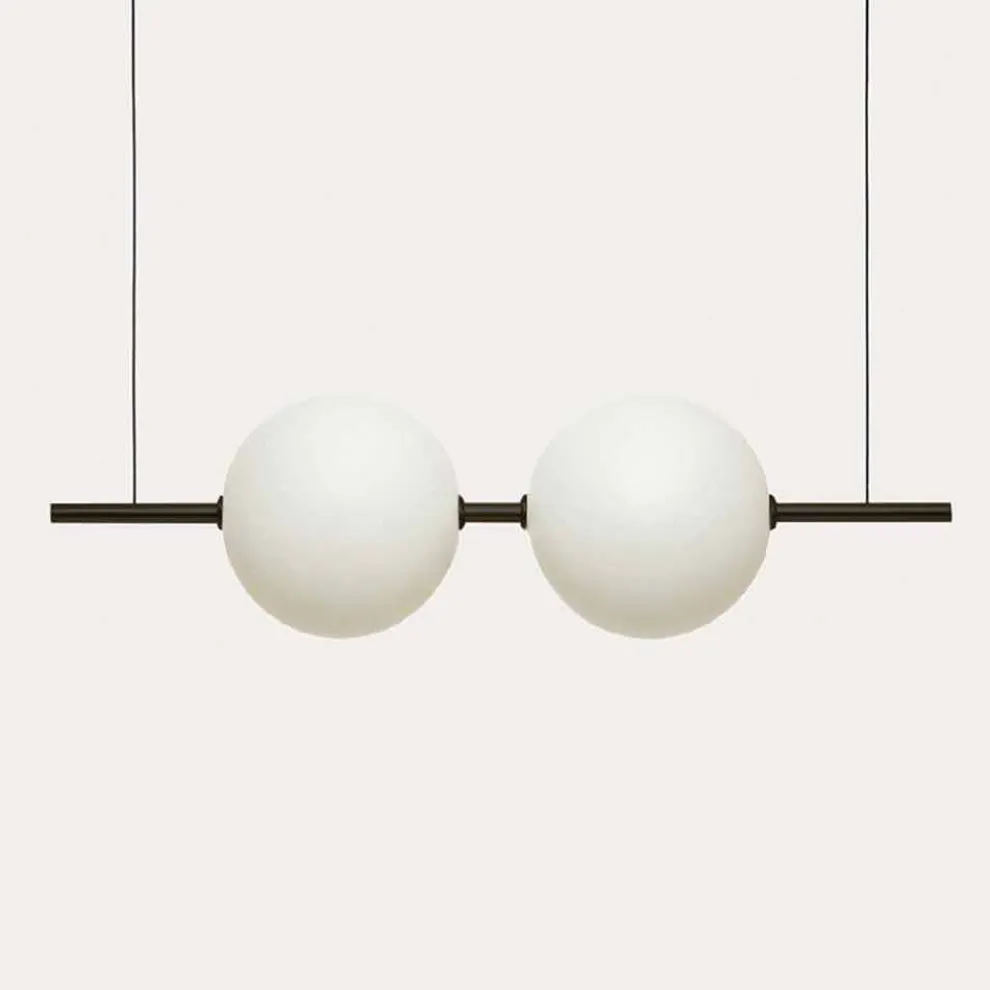 Hängelampe aus Glas und schwarzem oder gebürstetem Messing-Design - Alma von Il Fanale