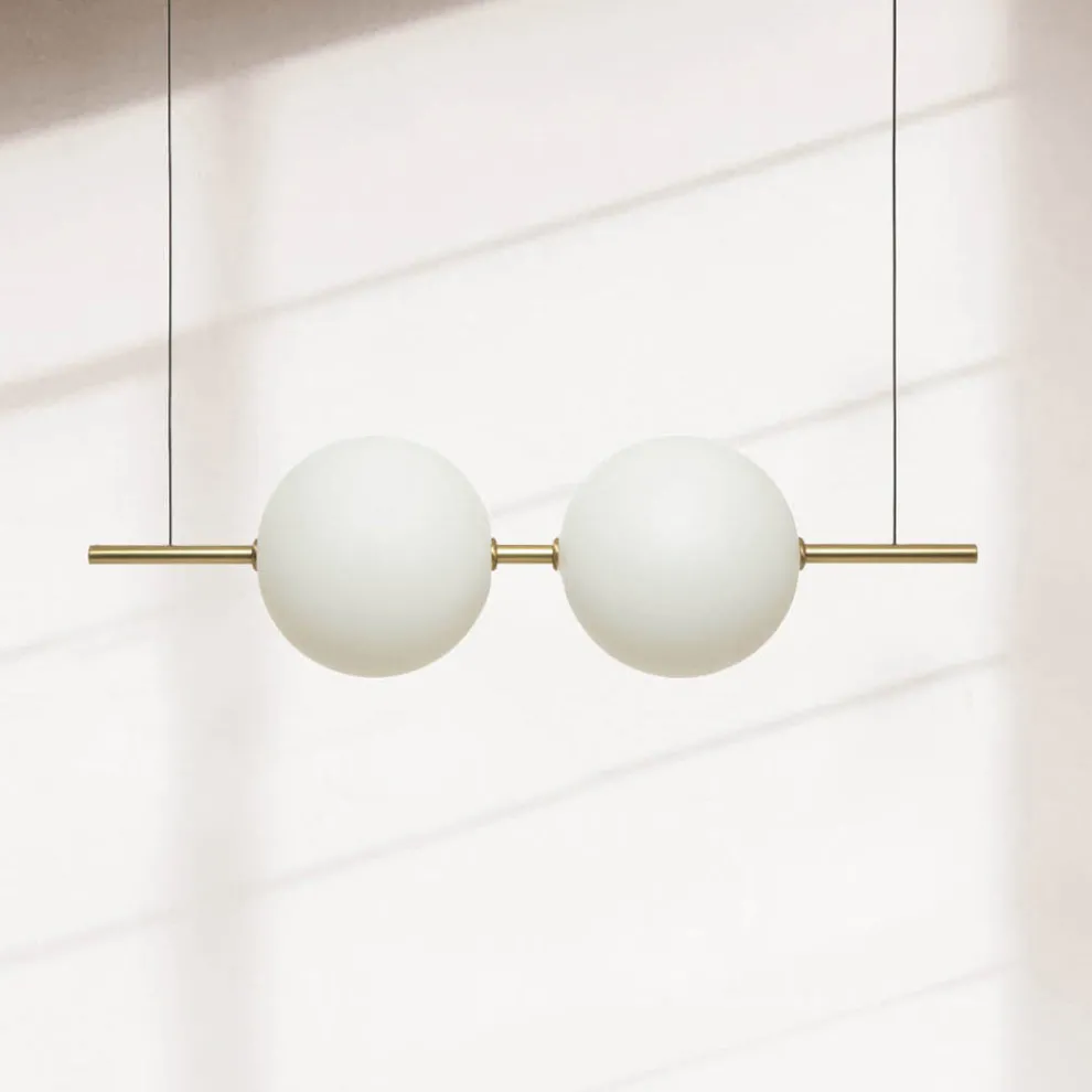 Hängelampe aus Glas und schwarzem oder gebürstetem Messing-Design - Alma von Il Fanale