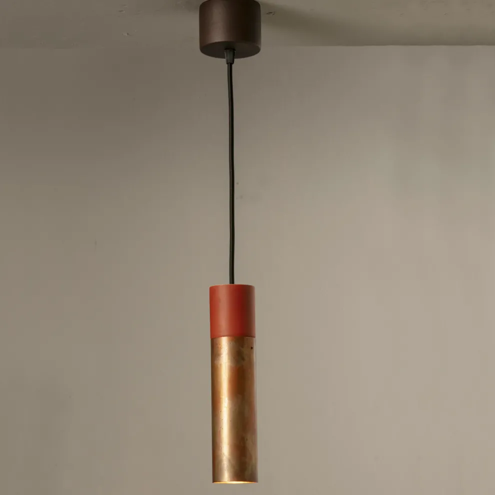 Hängelampe aus Keramik und Kupfer handgefertigt in Italien - Toscot Match