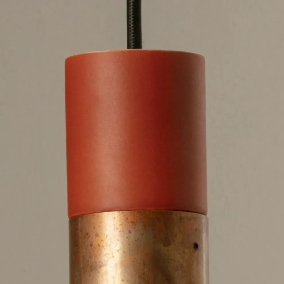 Hängelampe aus Keramik und Kupfer handgefertigt in Italien - Toscot Match
