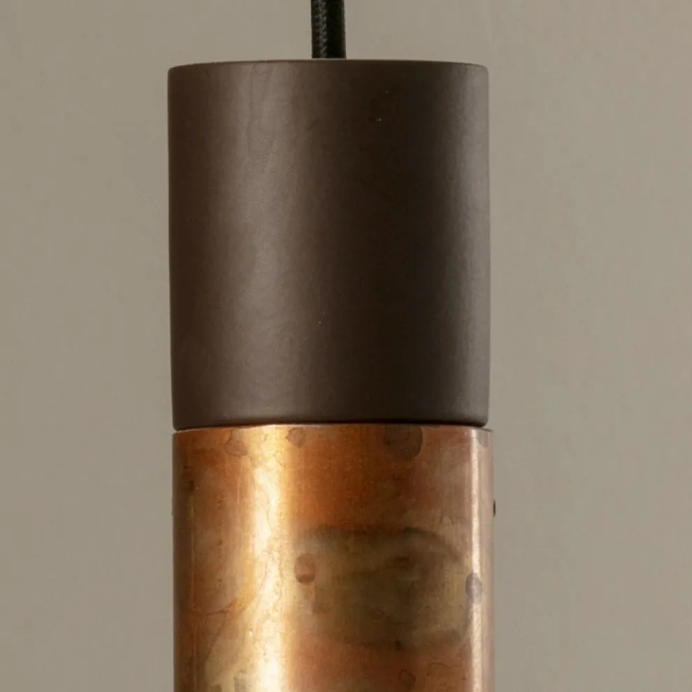 Hängelampe aus Keramik und Kupfer handgefertigt in Italien - Toscot Match