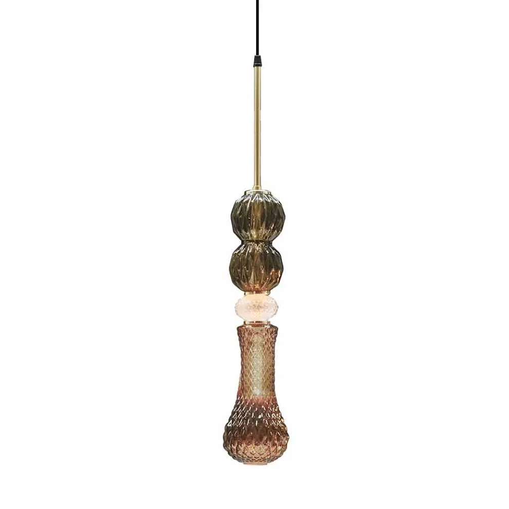 Hängelampe aus Muranoglas und Stoff Made in Italy - Missi