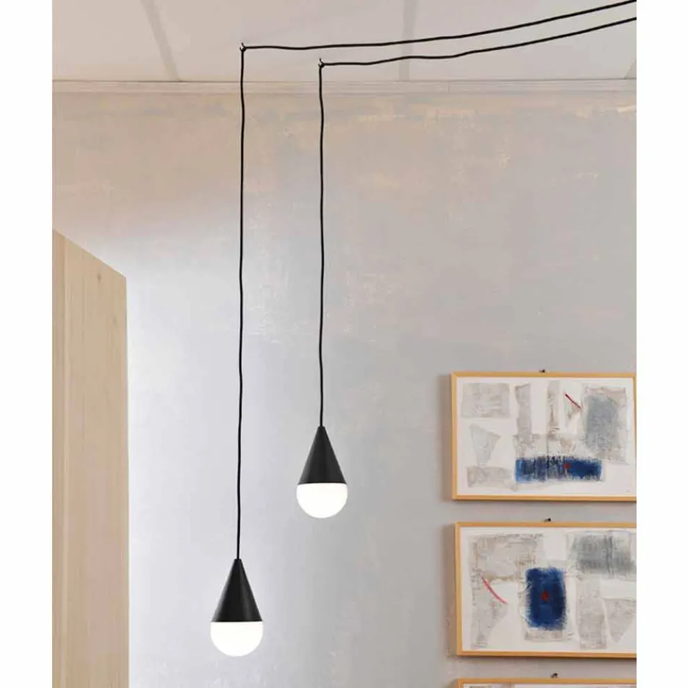 Hängelampe in modernem Design Drop schwarz