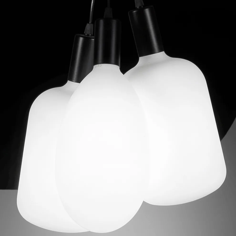 Hängelampe mit 3 Lichtern aus Metall und Keramikglas Made in Italy - Speak