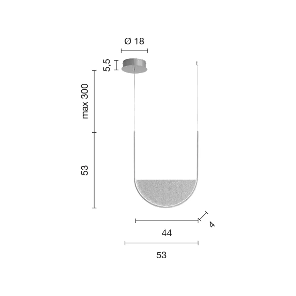 Hängelampe mit abnehmbarem Einsatz aus Granulatglas – Catalpa