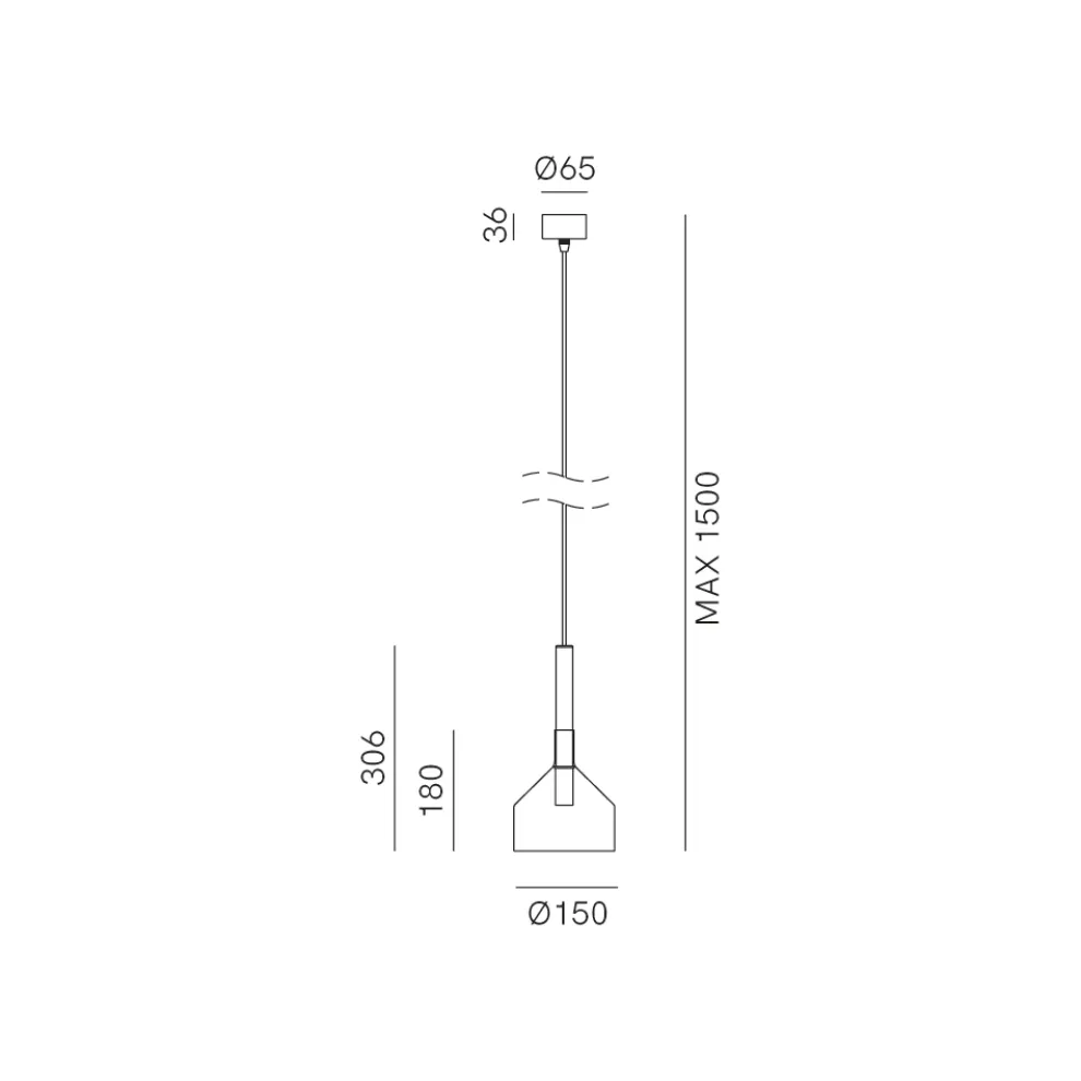 Hängelampe mit Glas in verschiedenen Formen, hergestellt in Italien – Sintonia