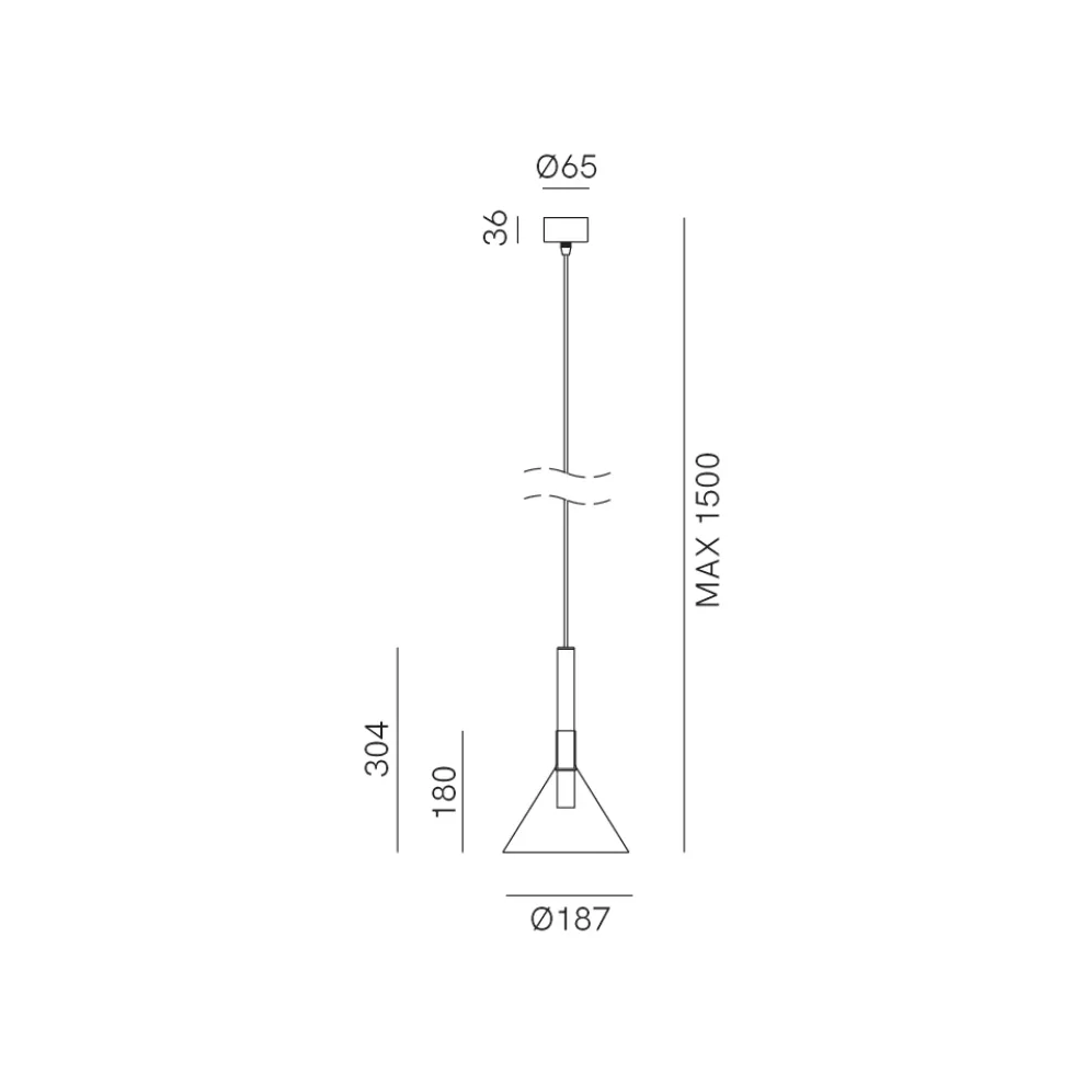 Hängelampe mit Glas in verschiedenen Formen, hergestellt in Italien – Sintonia