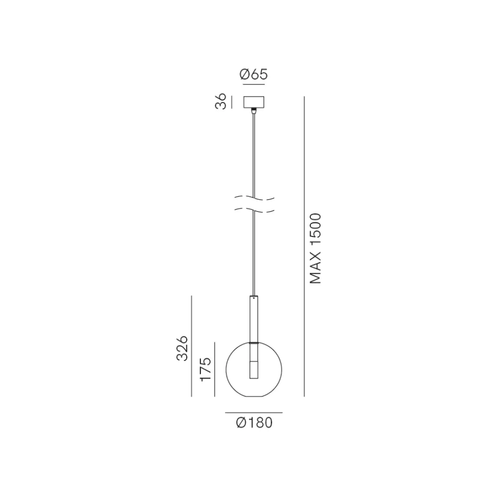 Hängelampe mit Glas in verschiedenen Formen, hergestellt in Italien – Sintonia