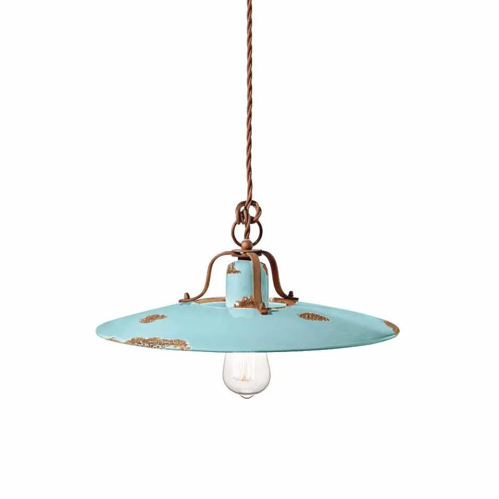 Hängeleuchte aus Keramik und Metall Country Emily Ferroluce