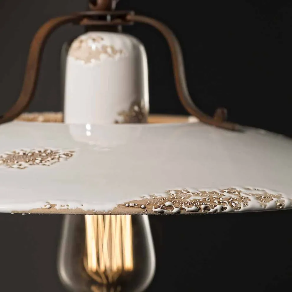 Hängeleuchte aus Keramik und Metall Country Emily Ferroluce