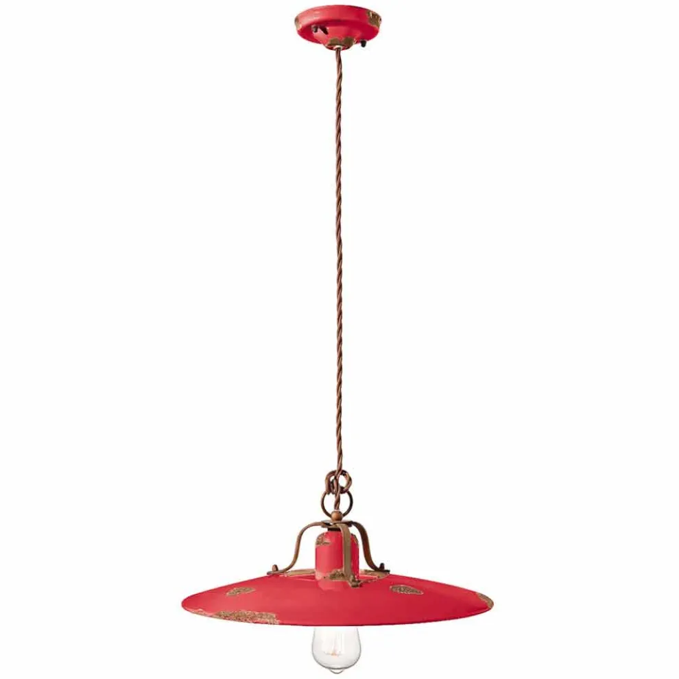 Hängeleuchte aus Keramik und Metall Country Emily Ferroluce