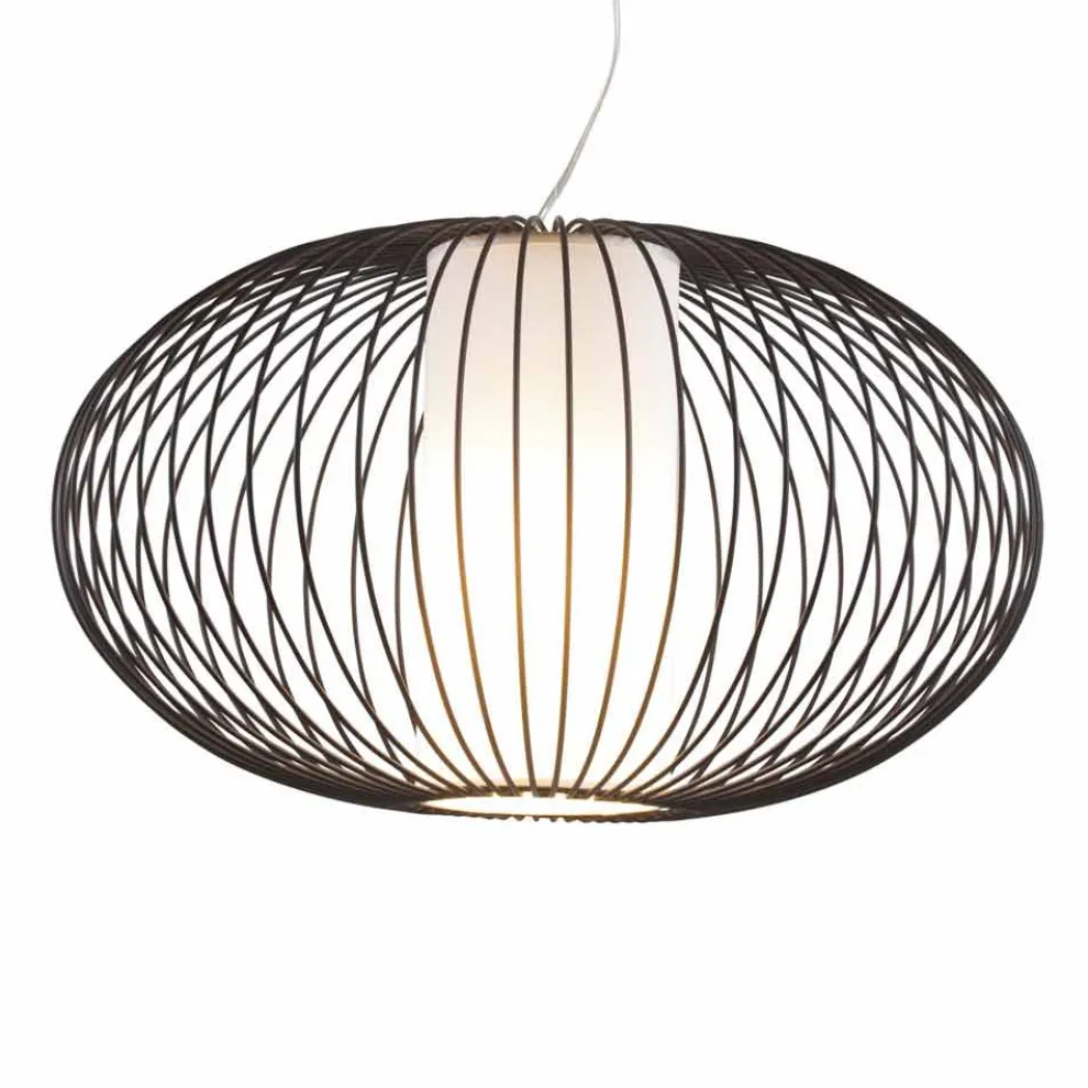 Hängeleuchte aus lackiertem Stahl, 90xh.53x L. Schnur 100 cm Gioia