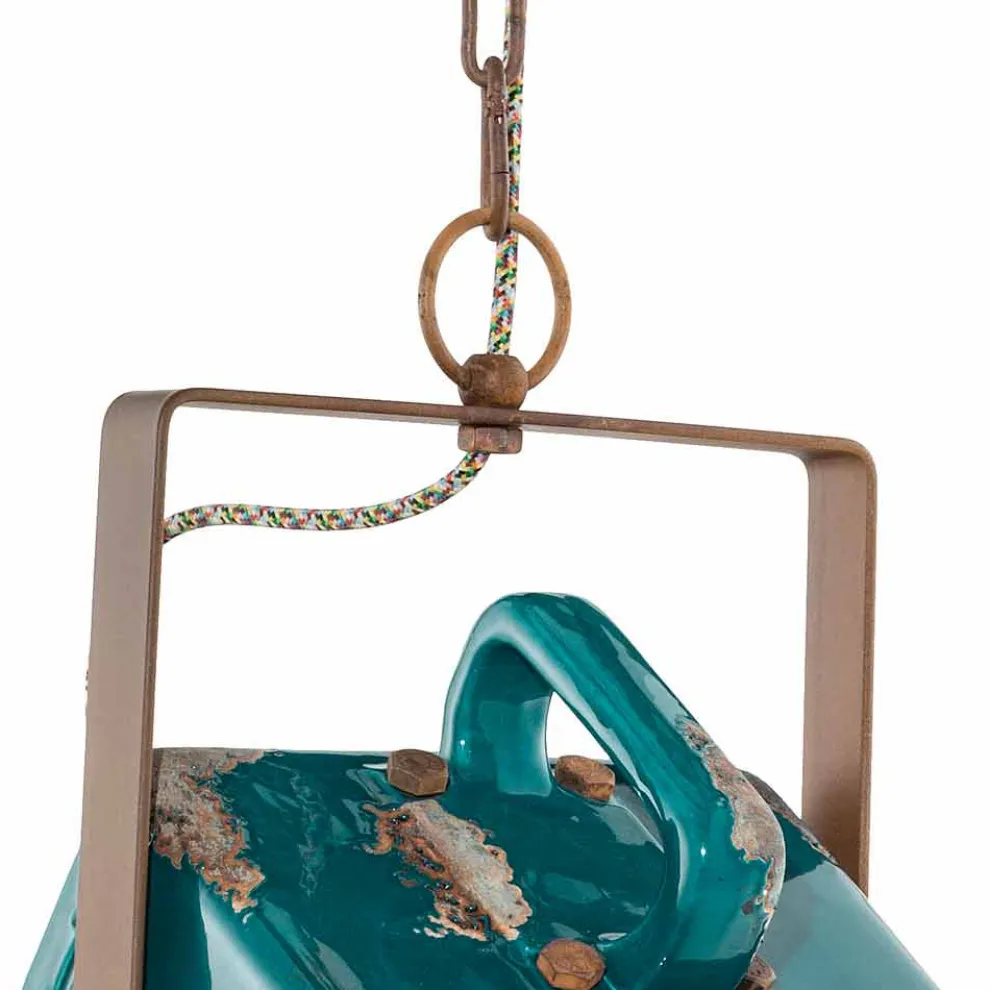 Hängeleuchte Vintage aus Keramik und Eisen Allie