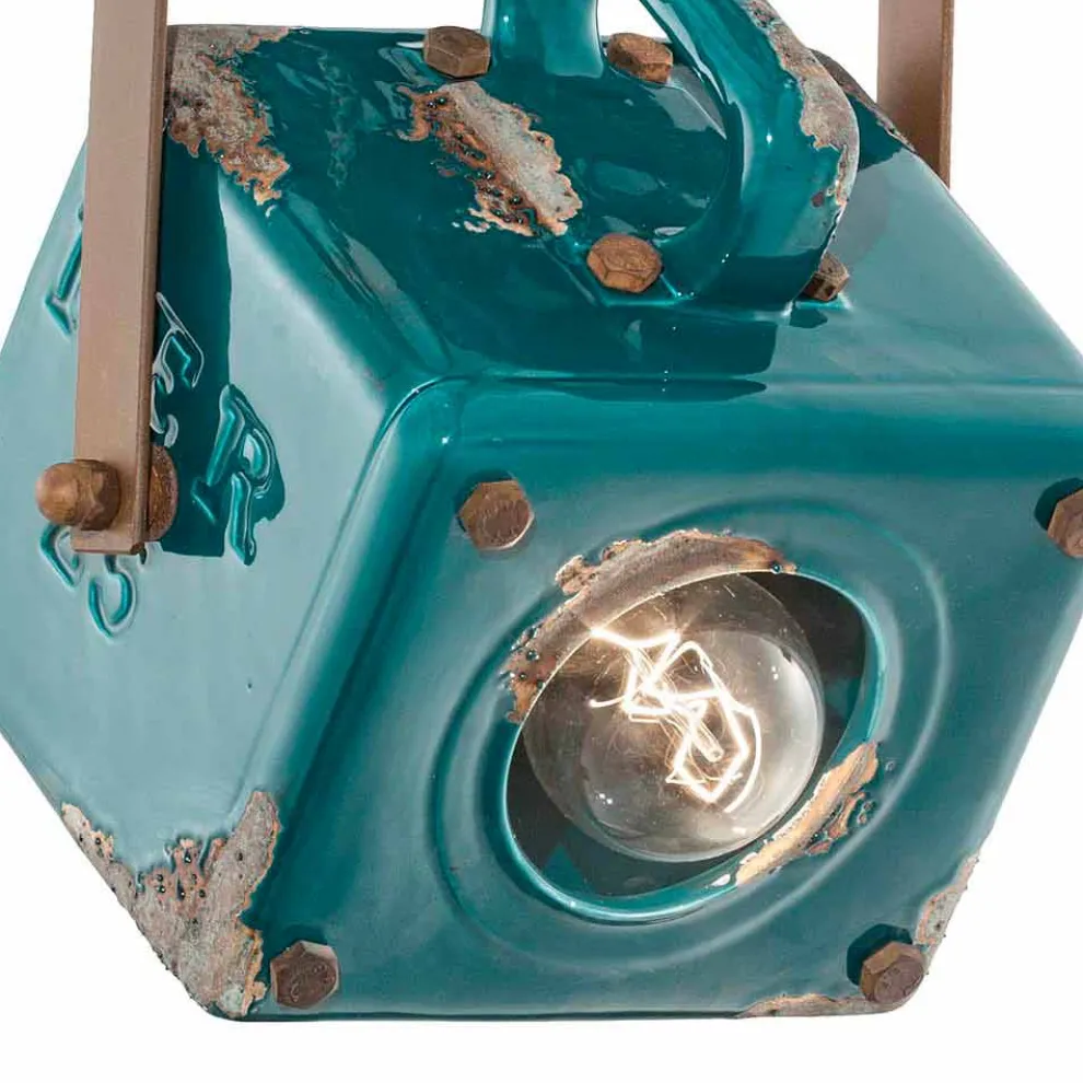 Hängeleuchte Vintage aus Keramik und Eisen Allie