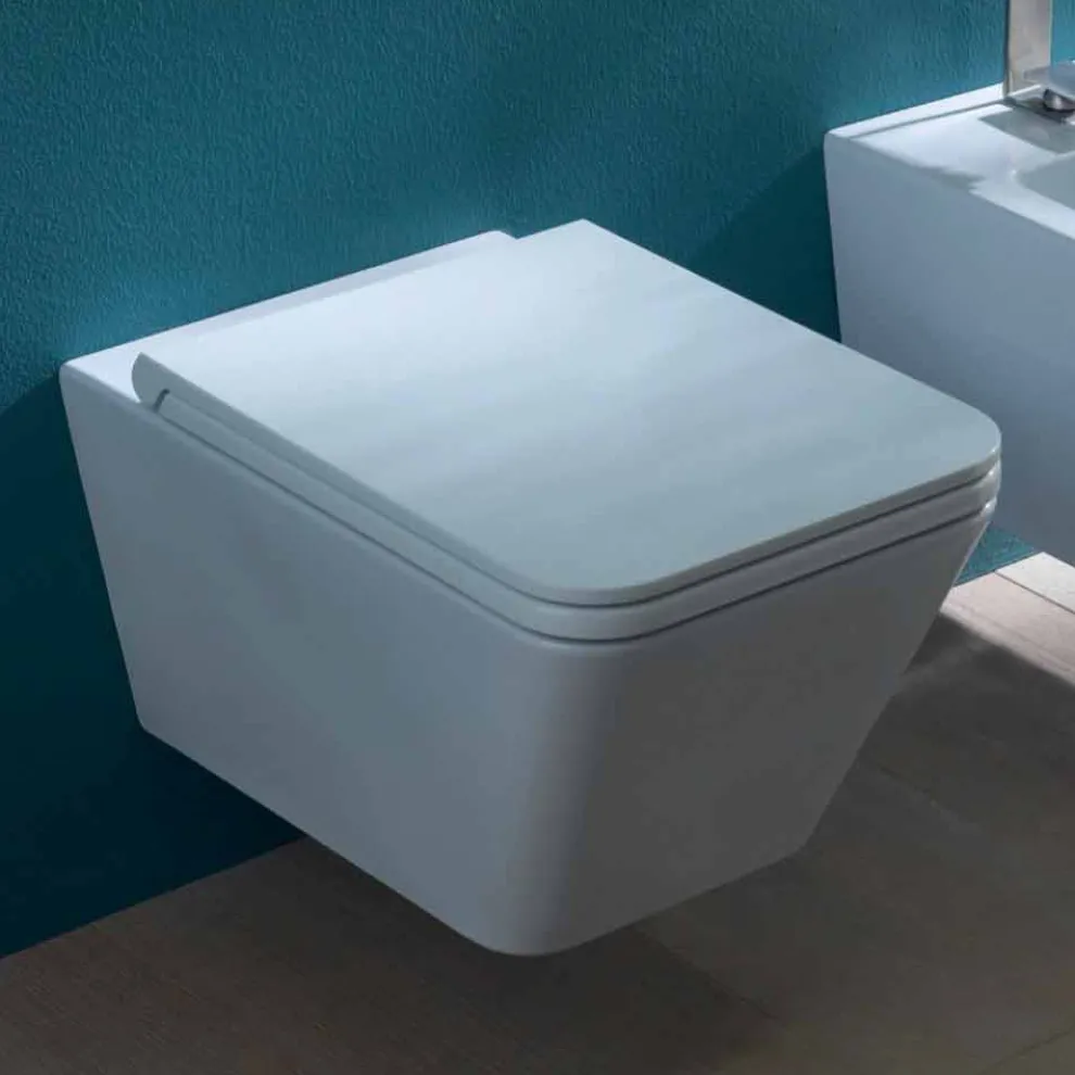 Hängende Toilettenschüssel, Keramik, modernes Design Sun Square, Italy