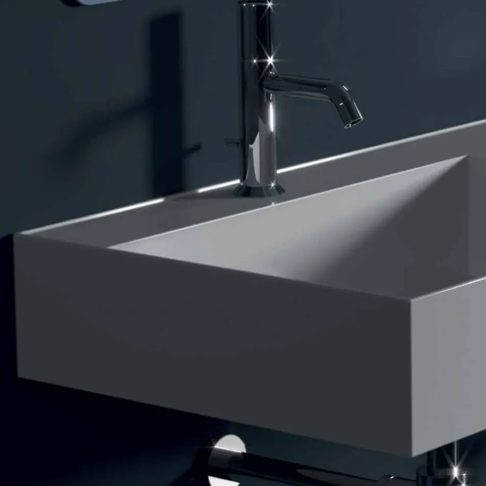 Hängewaschbecken aus Keramik in modernem Design Sun 120x45 cm, hergestellt in Italien