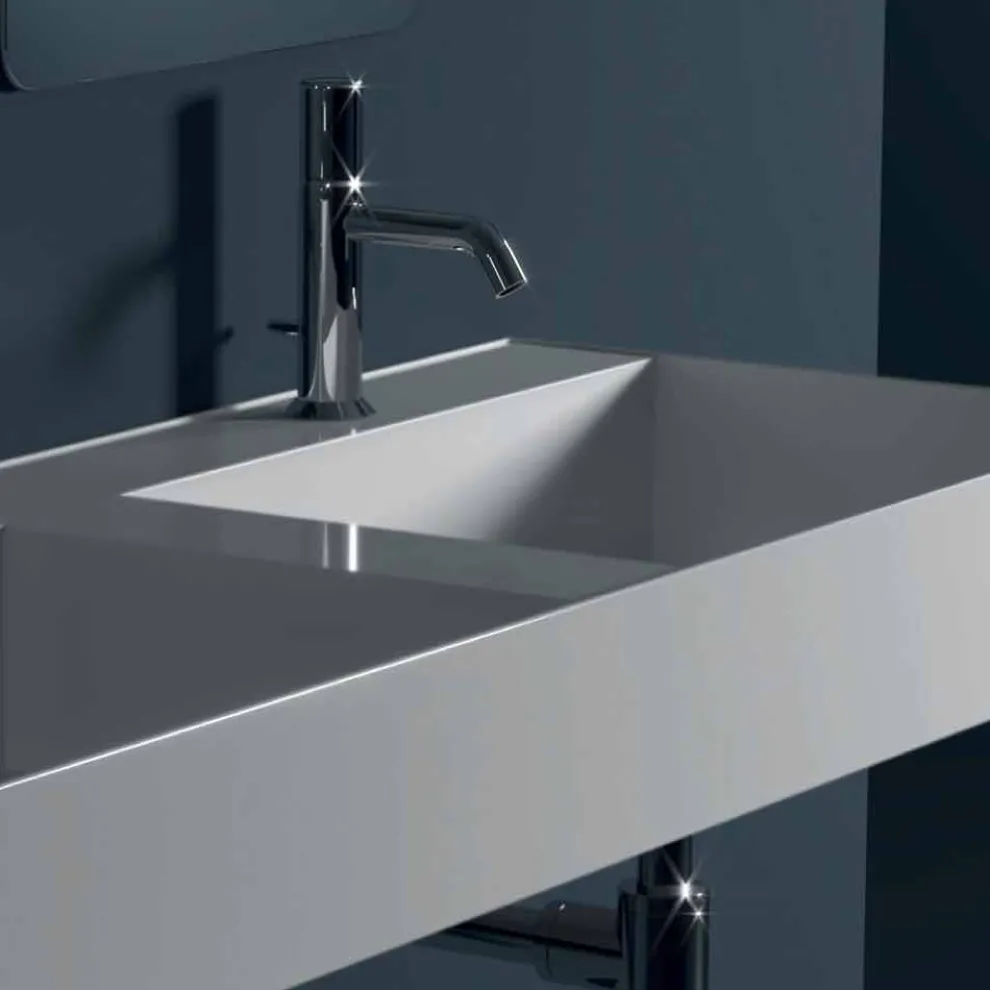 Hängewaschbecken aus Keramik in modernem Design Sun 120x45 cm, hergestellt in Italien