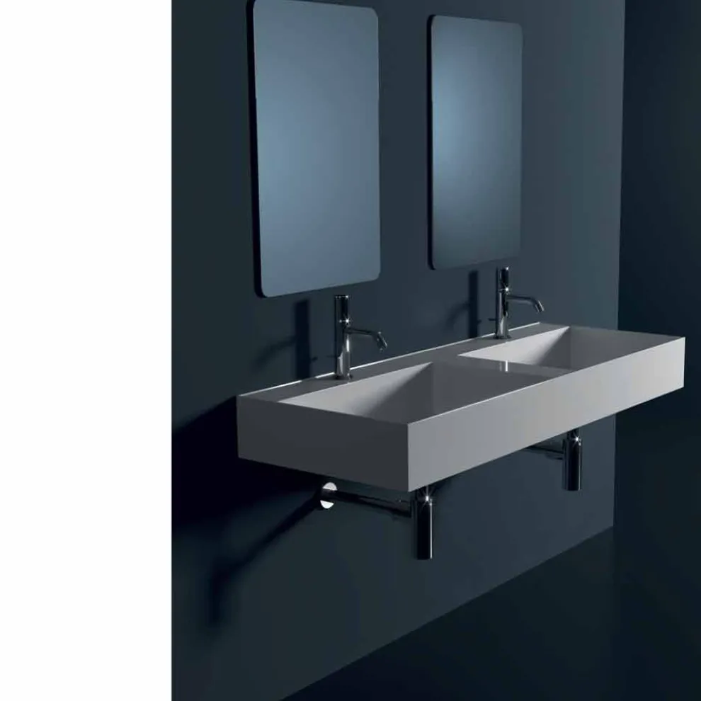 Hängewaschbecken aus Keramik in modernem Design Sun 120x45 cm, hergestellt in Italien