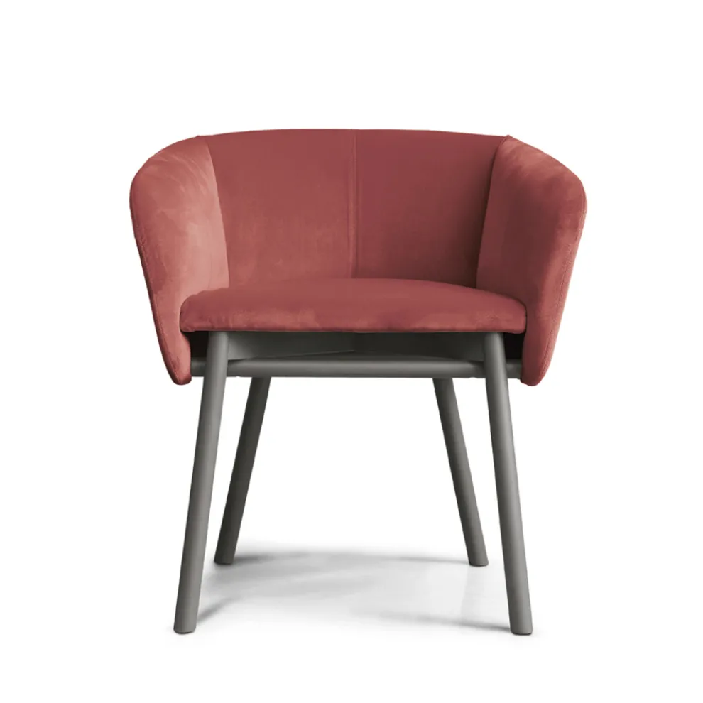 Hochwertiger Samtsessel mit Buchenfuß Made in Italy - Bergen