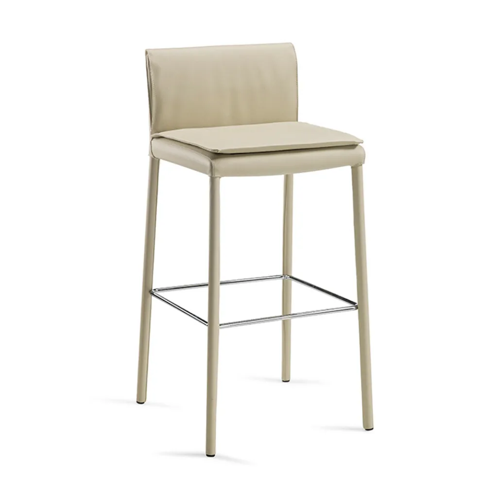 Hocker mit gepolsterten Öko-Lederkissen, hergestellt in Italien – Glitzer