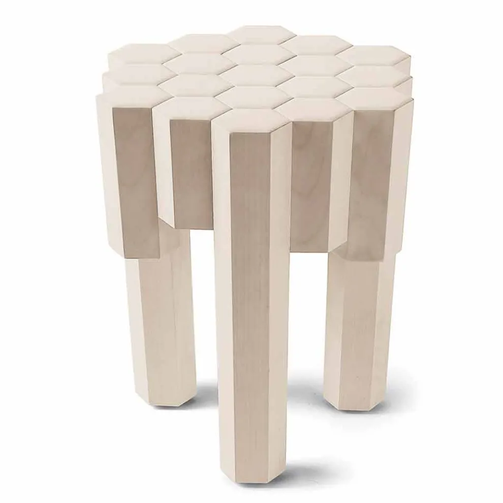 Hocker/Tischchen aus Massivoholz, Design, 38x38 cm, Begga