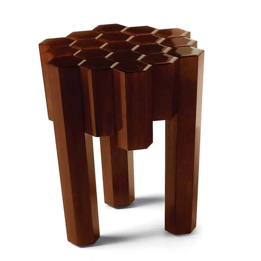 Hocker/Tischchen aus Massivoholz, Design, 38x38 cm, Begga