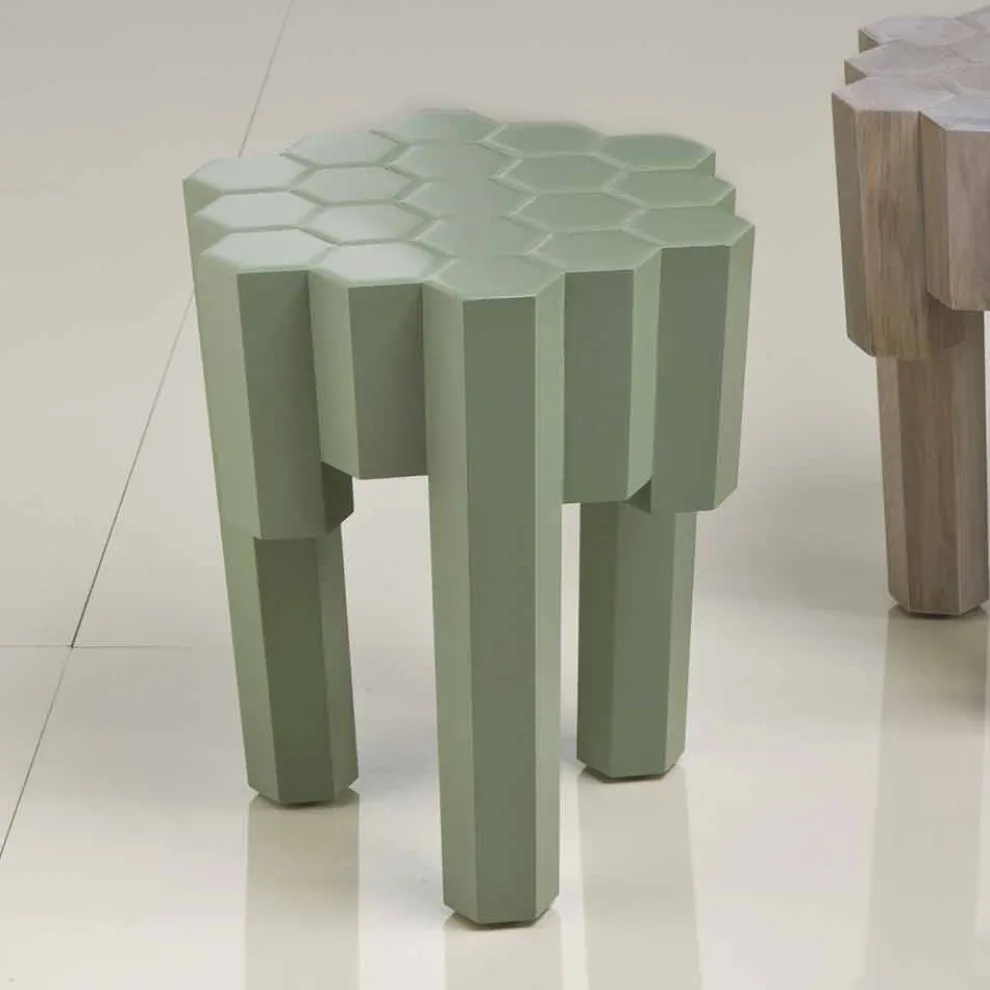 Hocker/Tischchen aus Massivoholz, Design, 38x38 cm, Begga