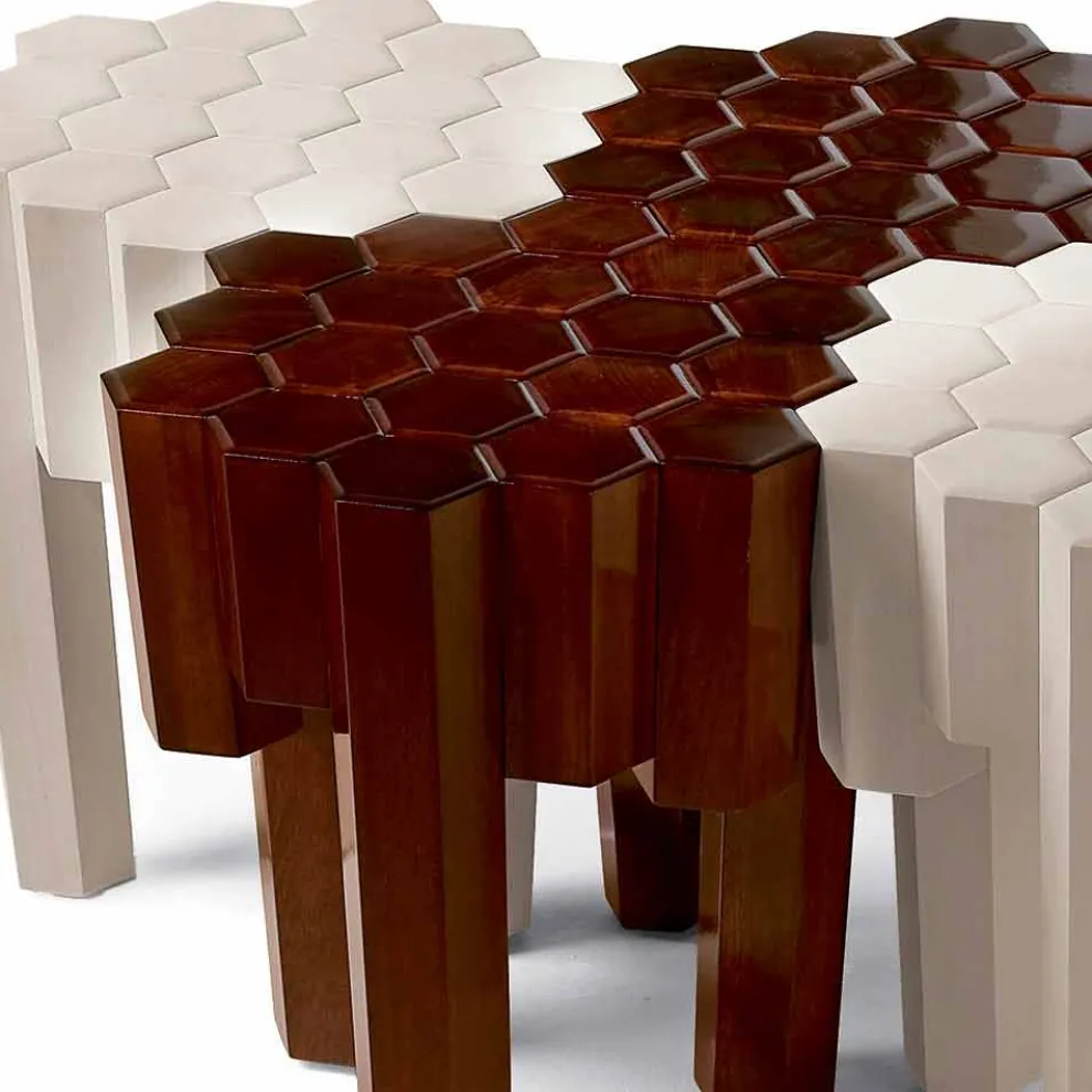 Hocker/Tischchen aus Massivoholz, Design, 38x38 cm, Begga