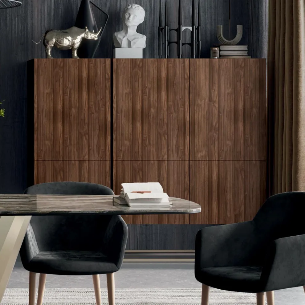 Holz-Sideboard mit Push-Pull-Türen, hergestellt in Italien – Salerno