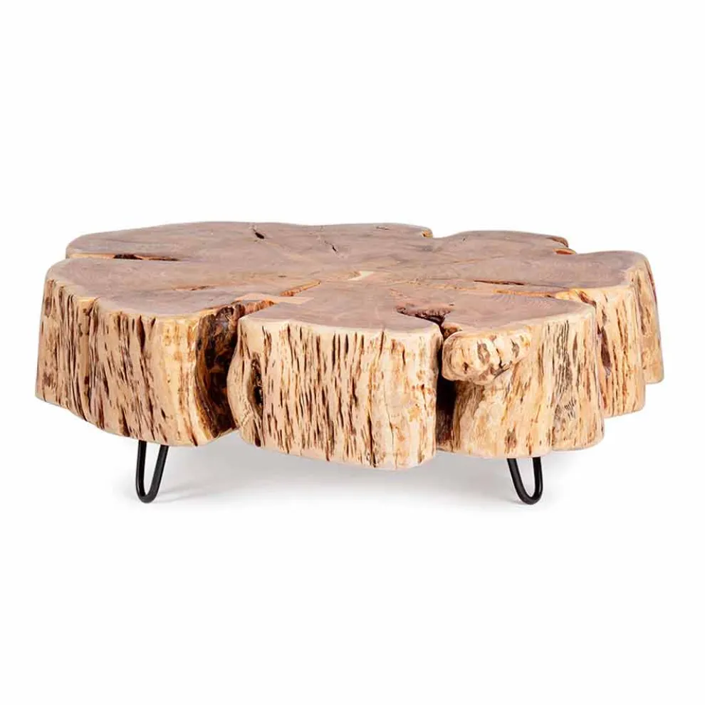 Homemotion Couchtisch mit geformter Platte in Akazienholz - Nabucco