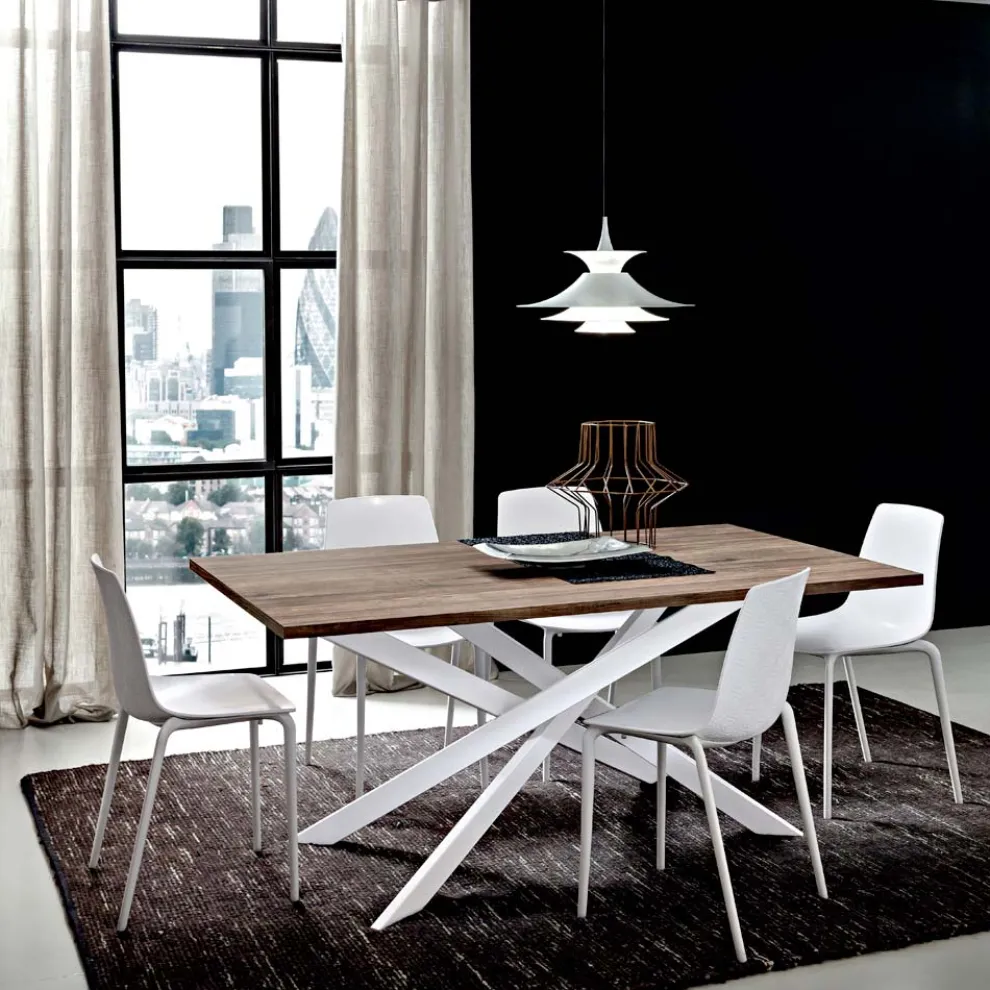 HPL Esstisch mit Metallfuß Made in Italy, Precious - Carlino