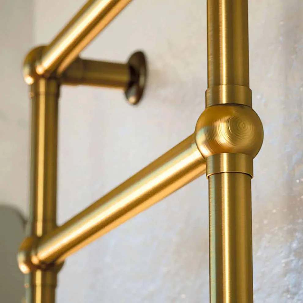 Hydraulischer Designer-Handtuchwärmer Scirocco H Caterina Gold aus Messing