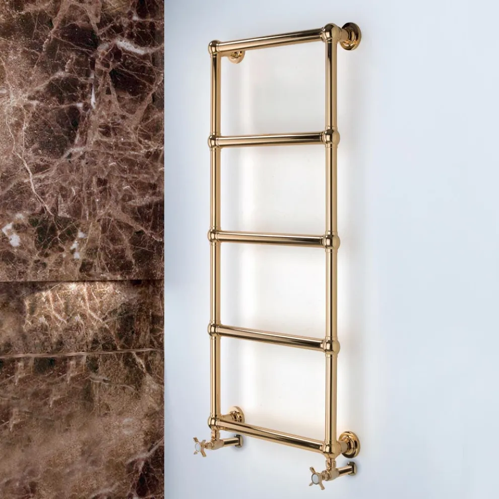 Hydraulischer Handtuchwärmer aus Messing mit Verbindungskugeln, hergestellt in Italien – Ricotta