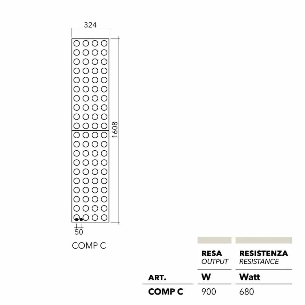Hydraulischer Heizkörper in modernem Design Brick von Scirocco H