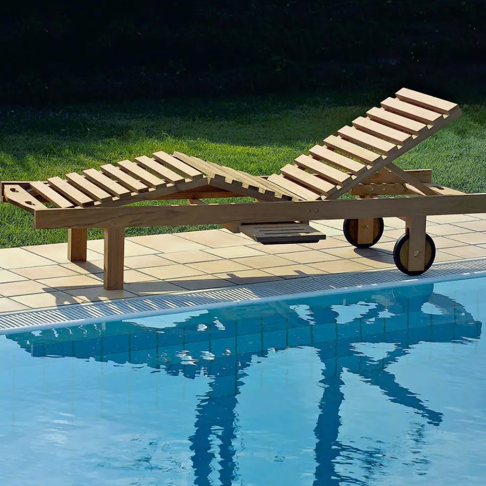 Gartenliege aus natürlichem Teakholz - Yggdrasil