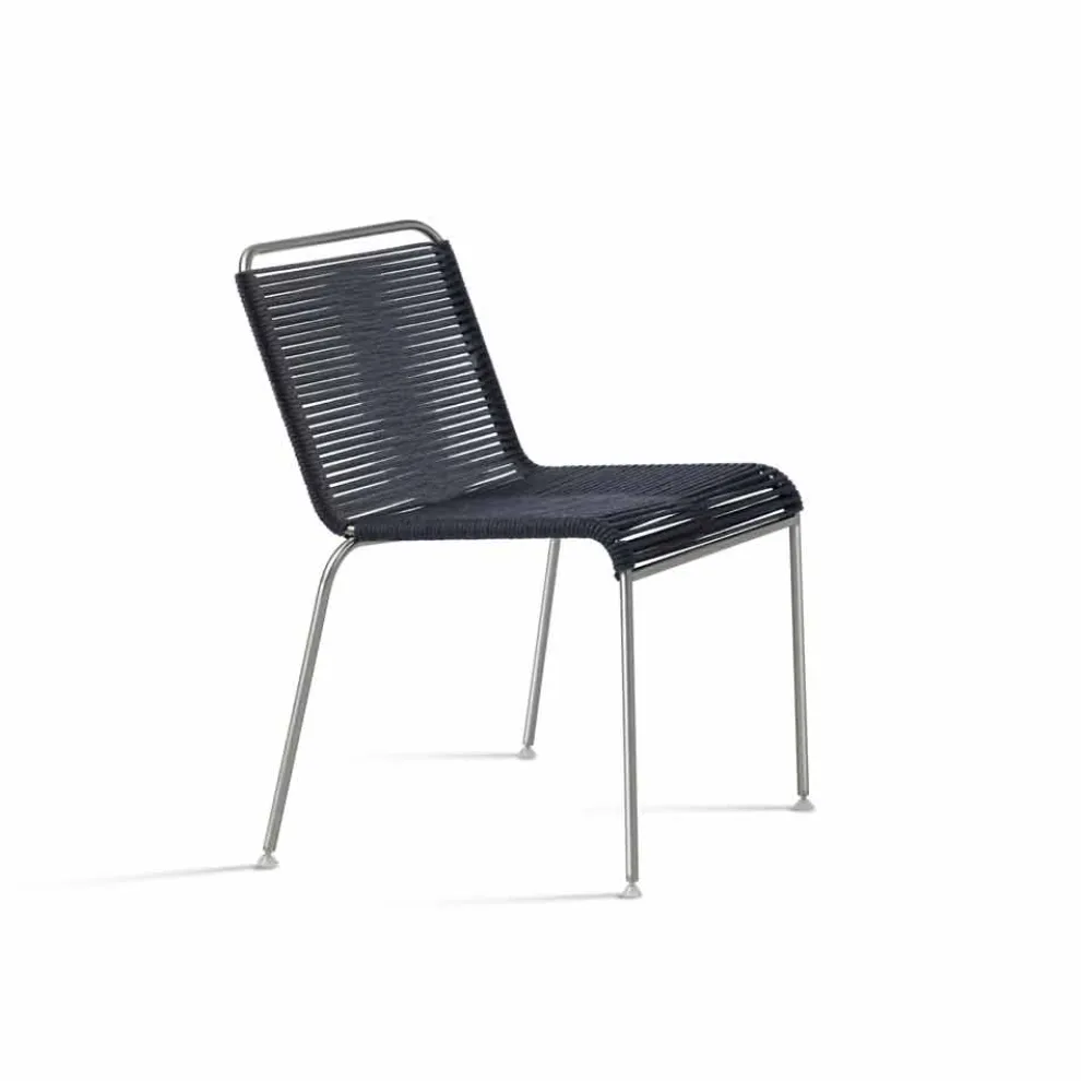 Design Outdoor Stuhl aus Stahl und Kordel Made in Italy - Madagaskar1