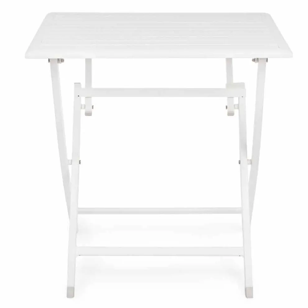 Quadratischer klappbarer Couchtisch im Freien aus lackiertem Aluminium - Hunt