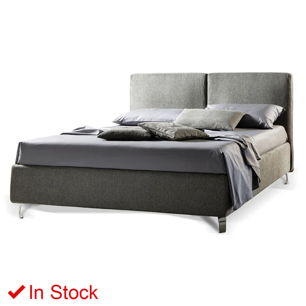Doppelbett aus Stoff oder Samt mit Matratze Made in Italy – Ernesto