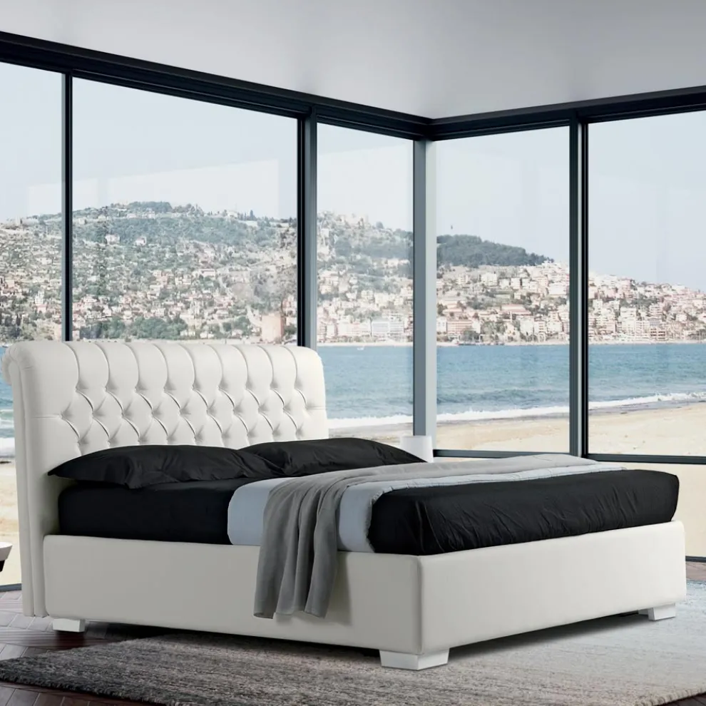 Modernes Doppelbett aus Kunstleder mit Contentiore - Ozzano