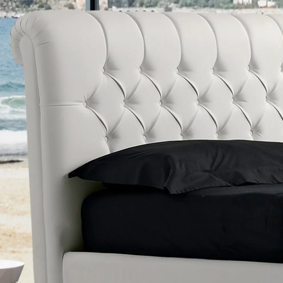 Modernes Doppelbett aus Kunstleder mit Contentiore - Ozzano