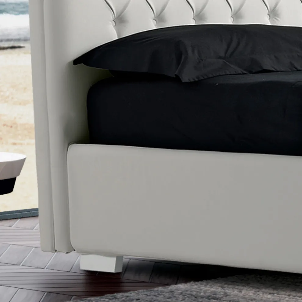 Modernes Doppelbett aus Kunstleder mit Contentiore - Ozzano