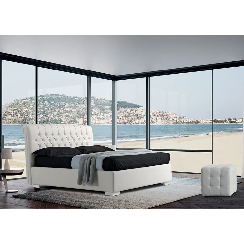 Modernes Doppelbett aus Kunstleder mit Contentiore - Ozzano