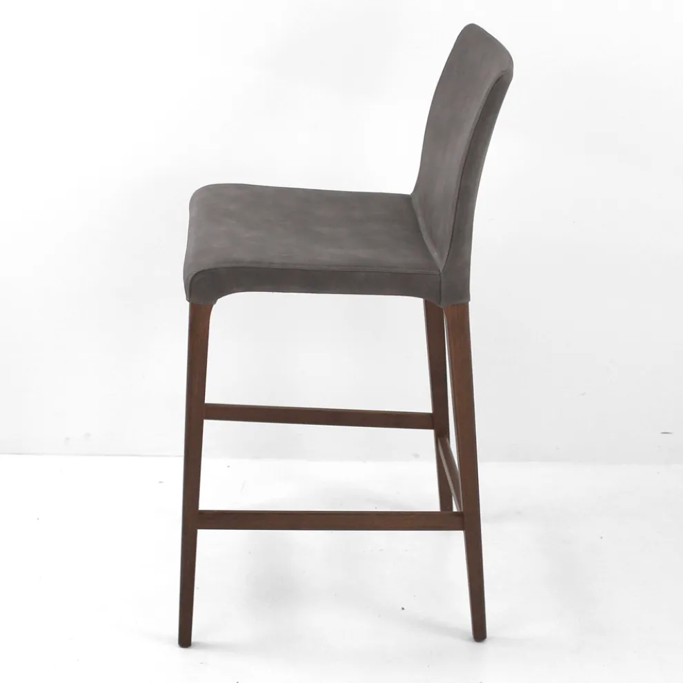 Indoor-Hocker aus Eschenholz und Kunstleder Made in Italy - Floki