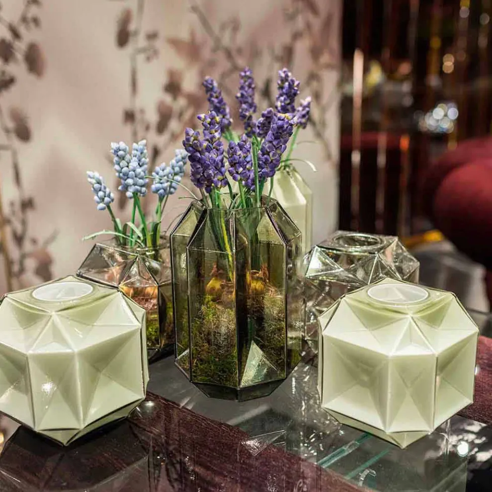 Indoor-Vase aus poliertem Glas, handgefertigt in Italien - Flock