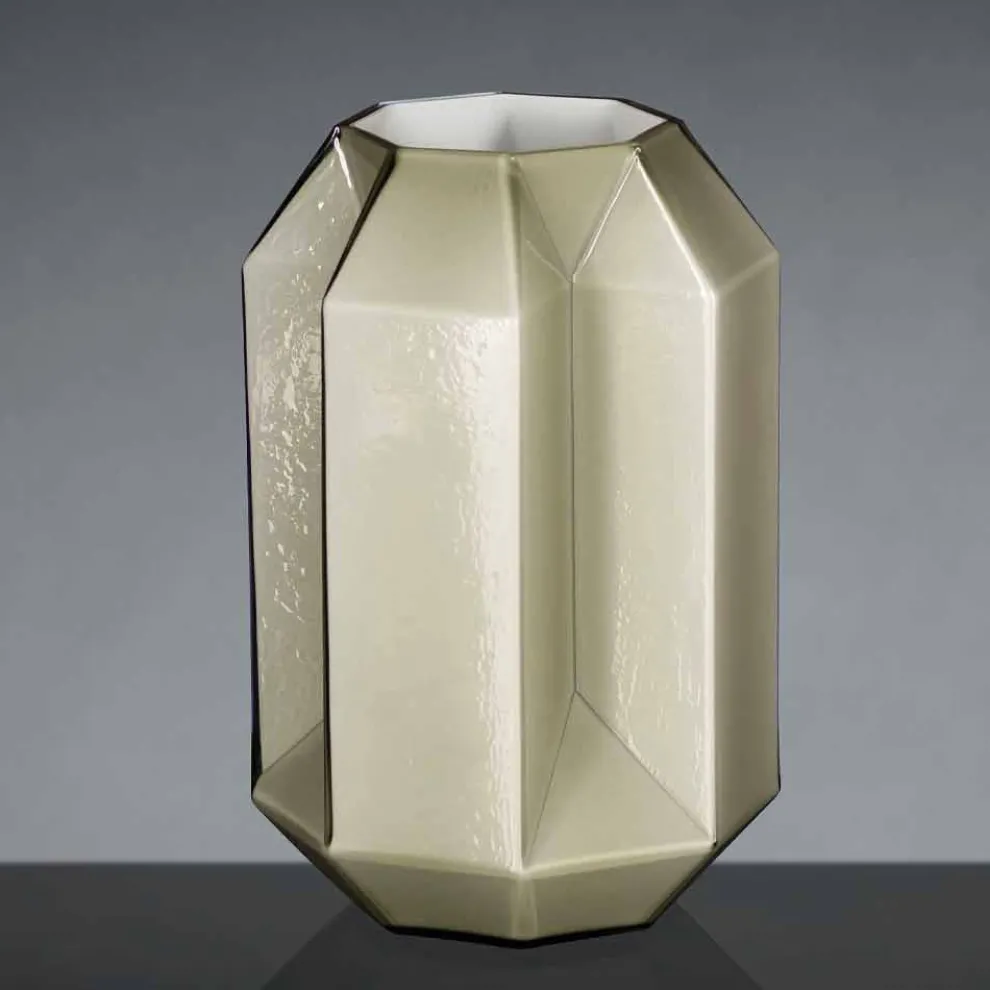 Indoor-Vase aus poliertem Glas, handgefertigt in Italien - Flock