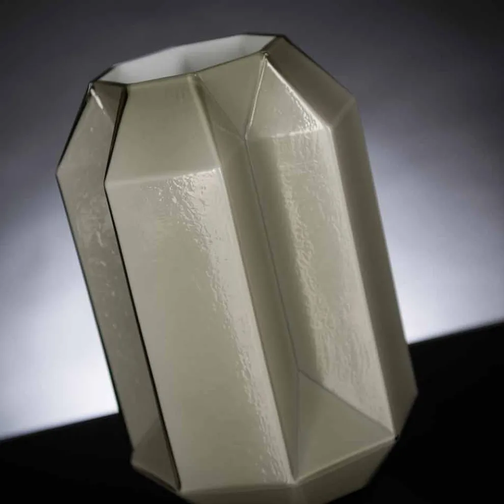 Indoor-Vase aus poliertem Glas, handgefertigt in Italien - Flock