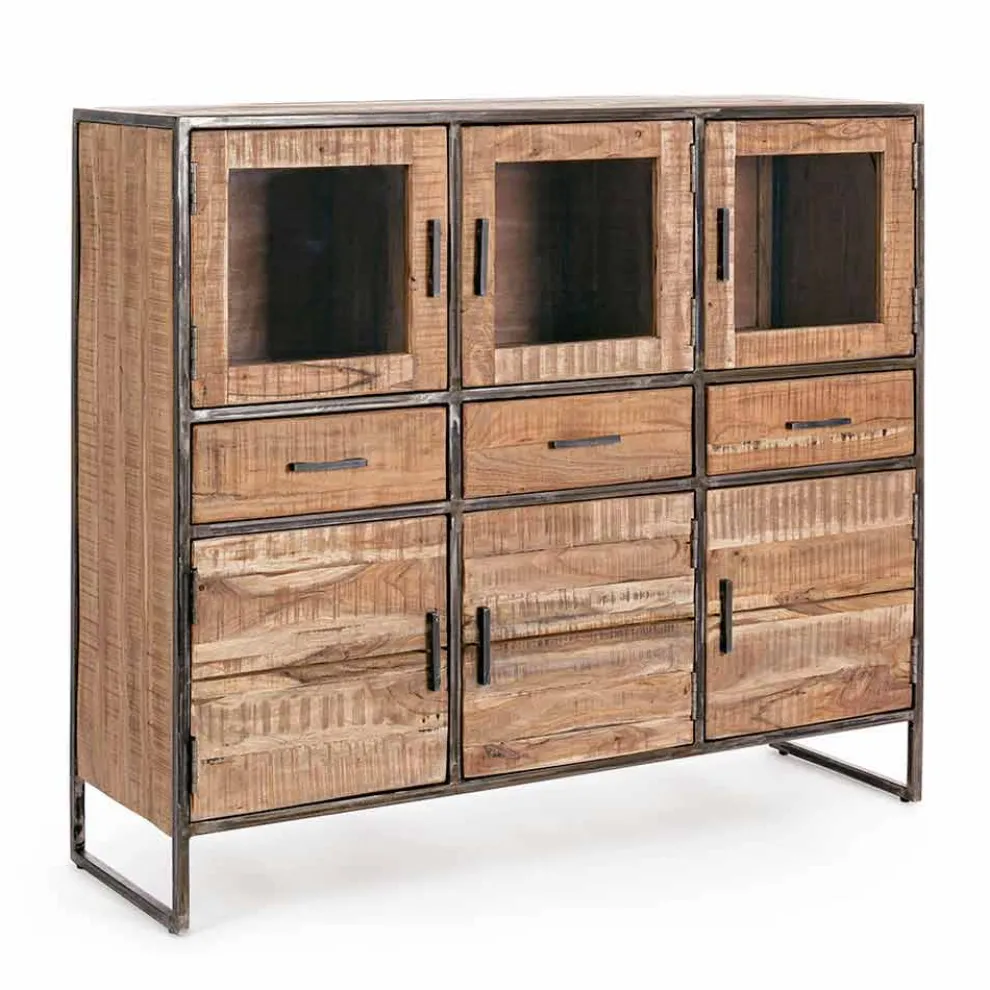 Industrial Style Sideboard aus Akazienholz und Stahl Homemotion - Zompo