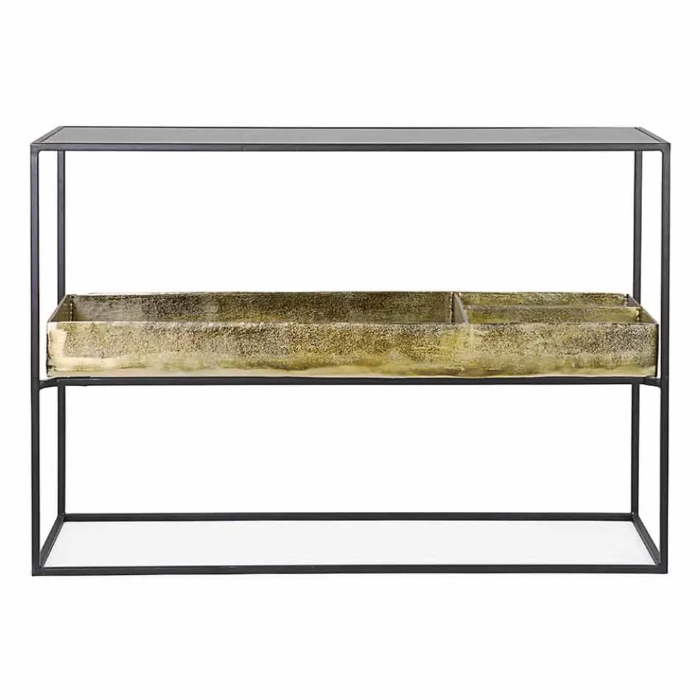 Industriedesign-Konsole aus Stahl und Glas Homemotion - Malpensa