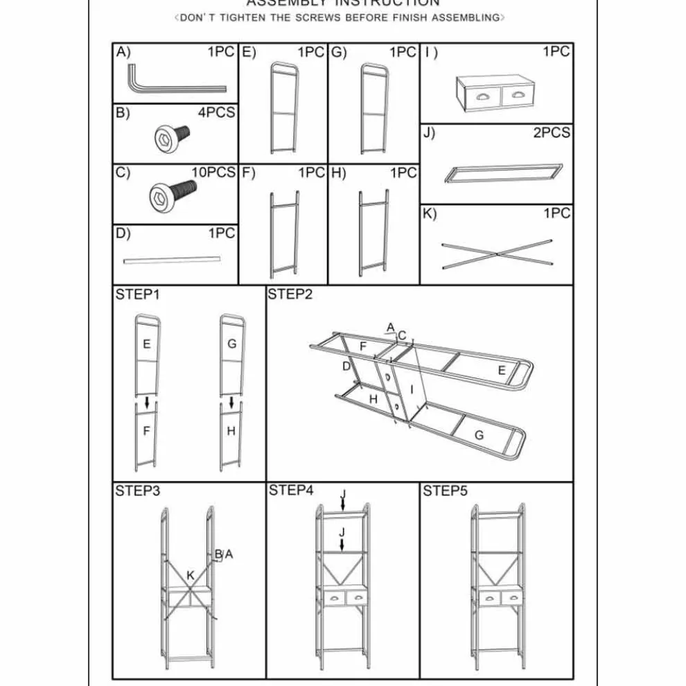 Industrieller Badezimmerschrank aus Eisen im Vintage-Stil mit Schubladen - Pome