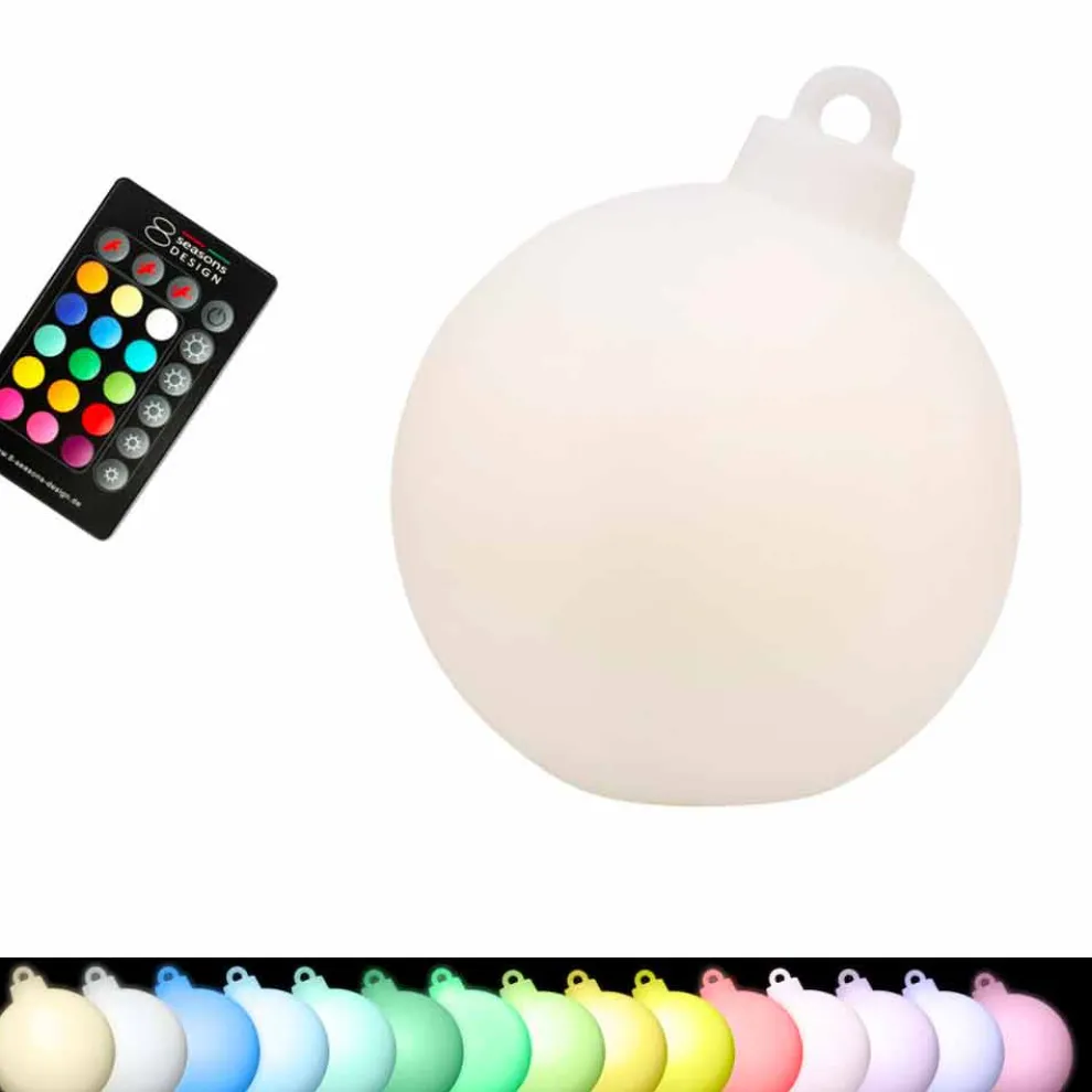 Innen- oder Außendekor Lampe Roter, weißer Weihnachtsball - Pallastar